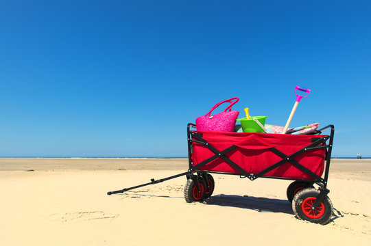 Hand Cart At The Beach