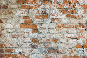 Background of old brick wall pattern texture