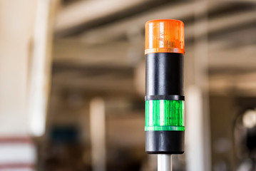 Warning light alarm for machine working close