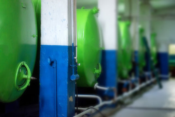 Wine tanks at modern winery