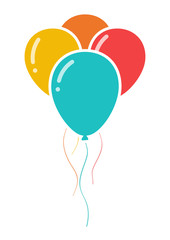 Party balloons icon isolated on white background. Vector illustration