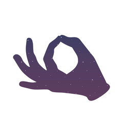 hand symbol mudra jnana mantra buddhism hinduism yoga India meditation space blue and purple sky star zen icon vector - 207042442
