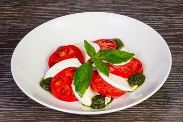 Mozzarella Caprese with basil