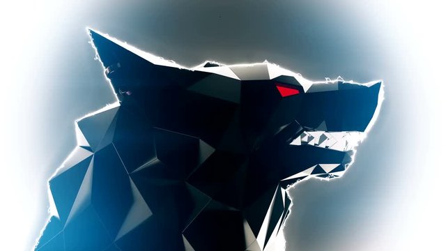 Low Poly Wolf Head VJ Loop - stylized motion graphics which represent roaring wolf's head. It is perfect to use in your next VJ sets, dancefloors and events.