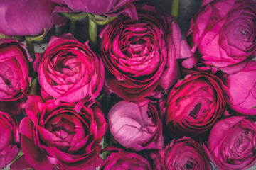 Flowers flat lay composition