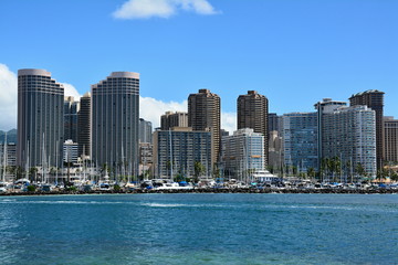 Fototapeta na wymiar Spectacular view of Honolulu city, Oahu, Hawaii