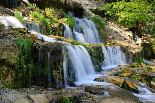 Water streams and cascade of the waterfalls