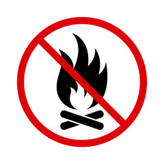 No fire sign icon. Vector illustration