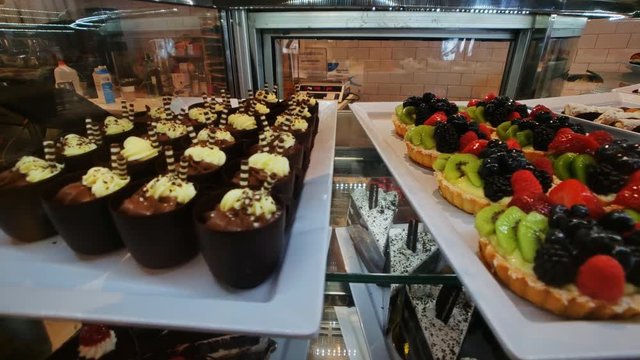 Sweet Pastries At Bakery Counter 4K