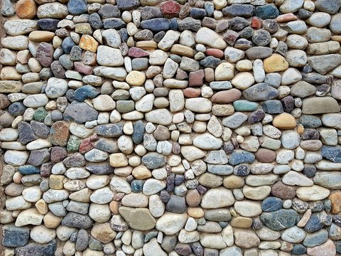 Colorful Pebble Stone Wall