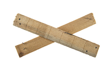 two wooden boards on isolated white background