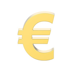 3D illustration isolated gold uero money