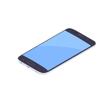 Isometric smartphone isolated on white background