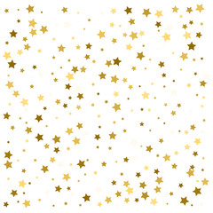 Gold stars. Confetti celebration, Falling golden abstract decoration for party, birthday celebrate, anniversary or event, festive. Festival decor. Vector illustration