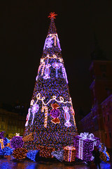 décoration de noël dans la ville de Varsovie en Pologne 