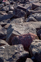 Piles of a granite stone.