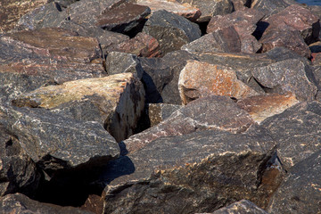 Piles of a granite stone.