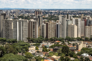 Fototapeta na wymiar Skyline of Curitiba city in Parana State