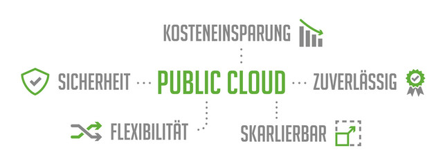 Infografik Public Cloud Grün