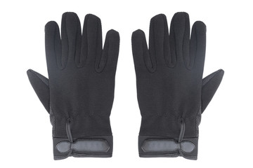 Black gloves isolated on white