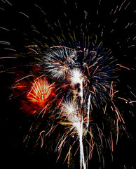 Exploding Fireworks in the night sky