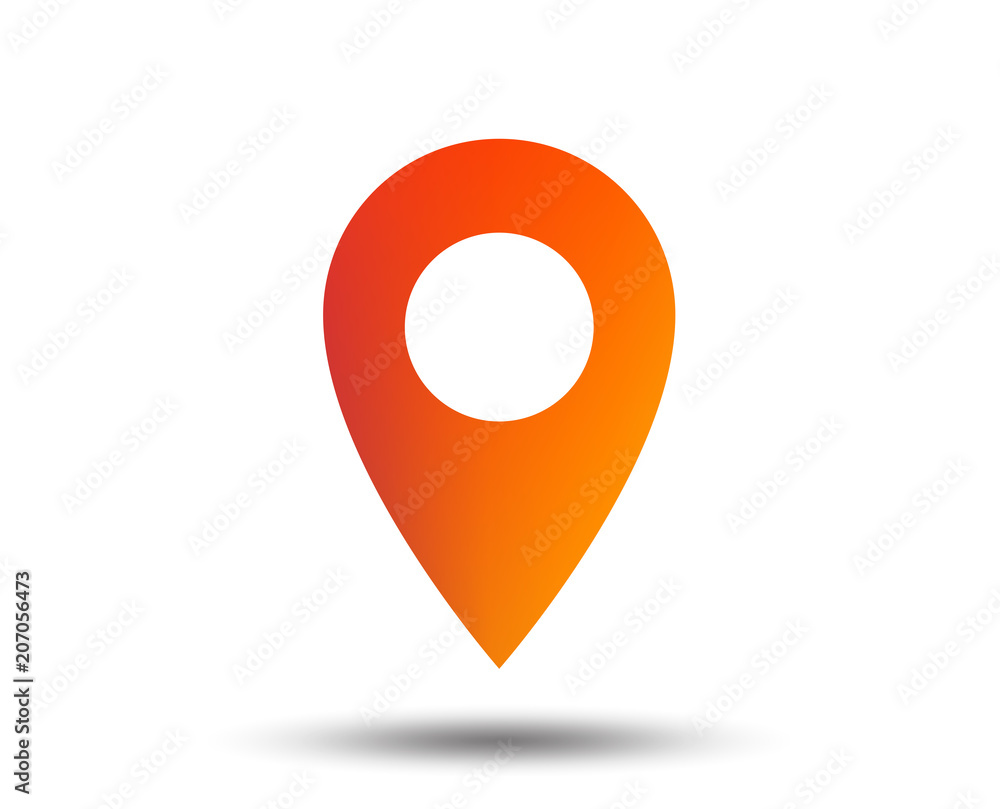 Poster map pointer icon. gps location symbol. blurred gradient design element. vivid graphic flat icon. vec