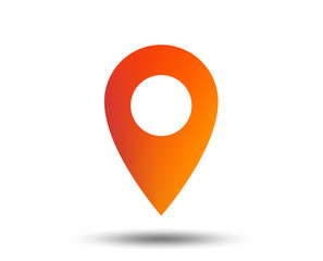 Map pointer icon. GPS location symbol. Blurred gradient design element. Vivid graphic flat icon. Vector