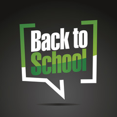 Back to school in brackets white green black icon