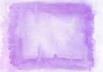 Obraz premium Interesting two layer lilac and violet watercolour horizontal gradient background with painted on the special watercolor paper.The middle is lighter than other sides of image. Good for valentines and