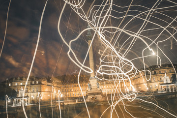 Stuttgart Schlossplatz Langzeitbelichtung