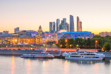 Fototapeta na wymiar Moscow City skyline business district in Russia