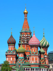 Fototapeta na wymiar Domes of St. Basil's Cathedral in Moscow