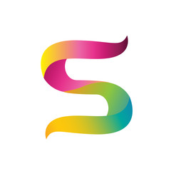 letter S logo gradient color 