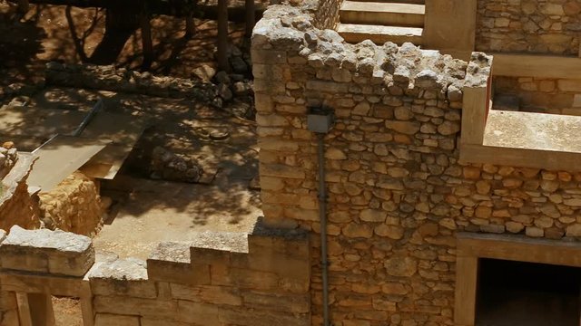 Close-up view of the ruins in the Minoan Palace of Knossos, Heraklion, Crete, Greece