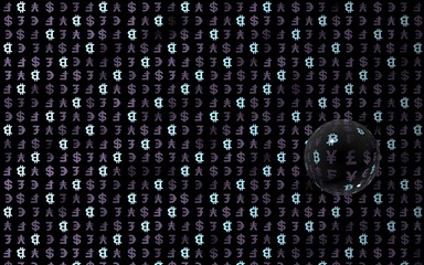 Bitcoin background. Cryptocurrency 3D illustration. Digital currency symbol. Business concept