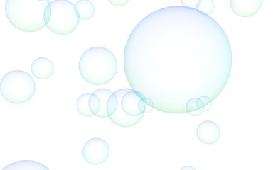 Light pastel colored background with green bubbles. Wallpaper, texture with bubbles.