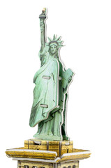 Statue of Liberty paper model on white background