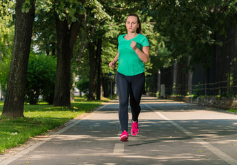 Girl jogging in the park