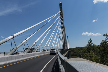 View of the Penobscot Narrows Bridge in Maine