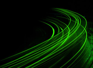 Long exposure at night green streaks