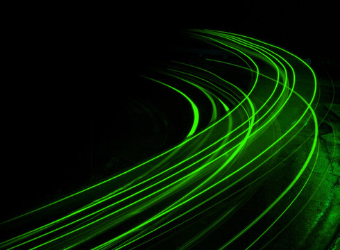 Long Exposure At Night Green Streaks