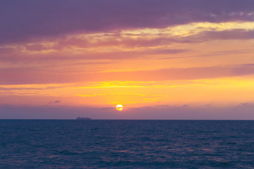 Naklejka na ściany i meble Evening sea sunset in Taiwan