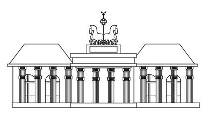 Brandenburg gate icon over white background, vector illustration