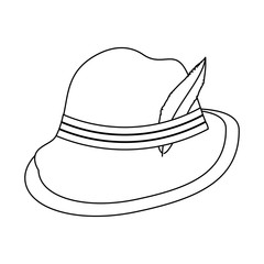 german alpine hat over white background, vector illustration