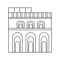 Porta Nigra building icon over white background, vector illustration