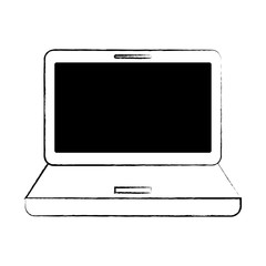 laptop computer icon over white background, vector illustration