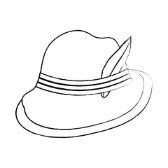 german alpine hat over white background, vector illustration