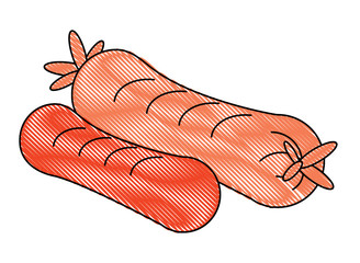 german sausages icon over white background, vector illustration