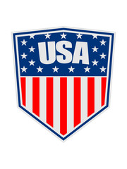 text buchstaben schild wappen emblem usa vereinigte staaten amerika 3 farben nation blau weiß rot flagge design logo cool
