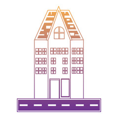 Old Traditional German Building icon over white background, colorful desing.  vector illustration